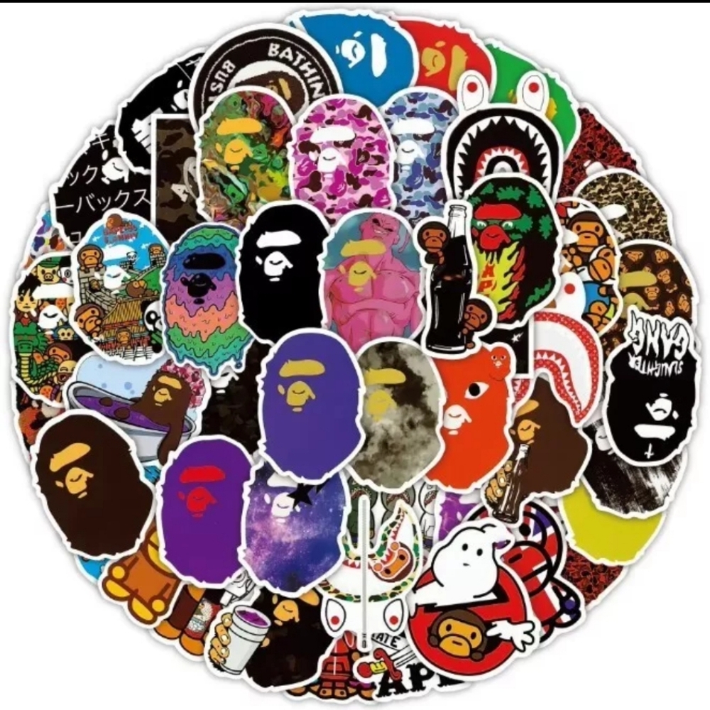 50 pcs Random BAPE Stickers